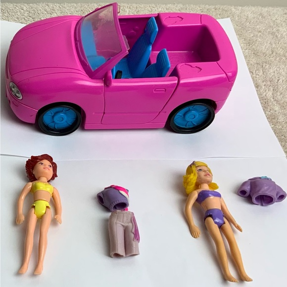 2006 Polly Pocket Car Two Dolls Blonde Brunette - Picture 3 of 6